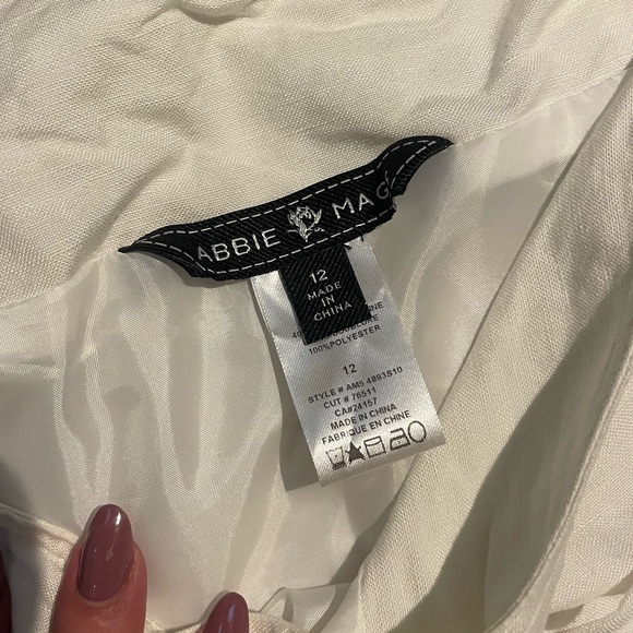 WHITE LINEN BLEND SKIRT with tie belt detail - Picture 3 of 4